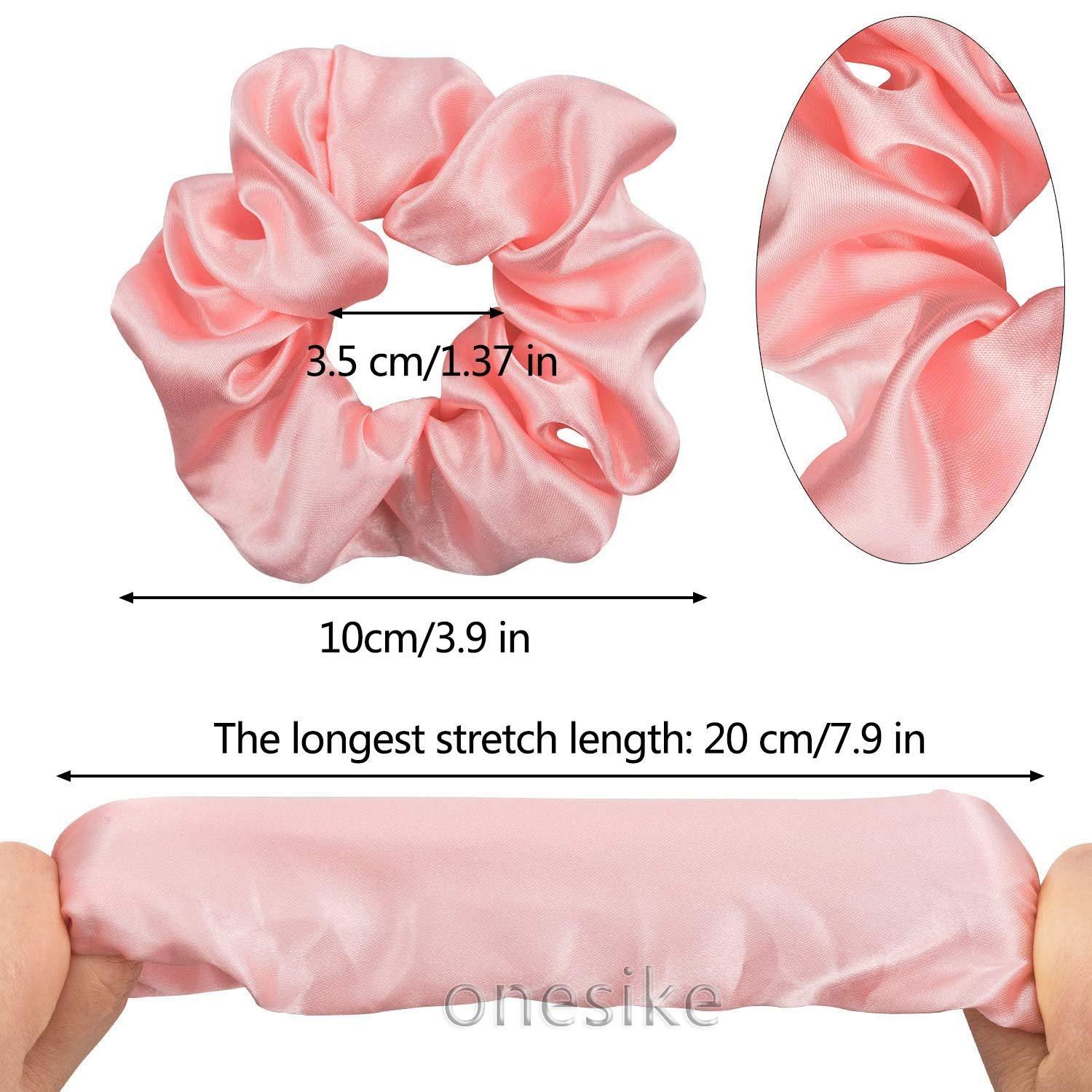 40er Set Satin Haargummis in 40 Farben - Elastische Bobble Haarbänder für Frauen & Mädchen