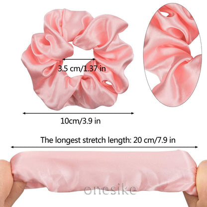 40er Set Satin Haargummis in 40 Farben - Elastische Bobble Haarbänder für Frauen & Mädchen
