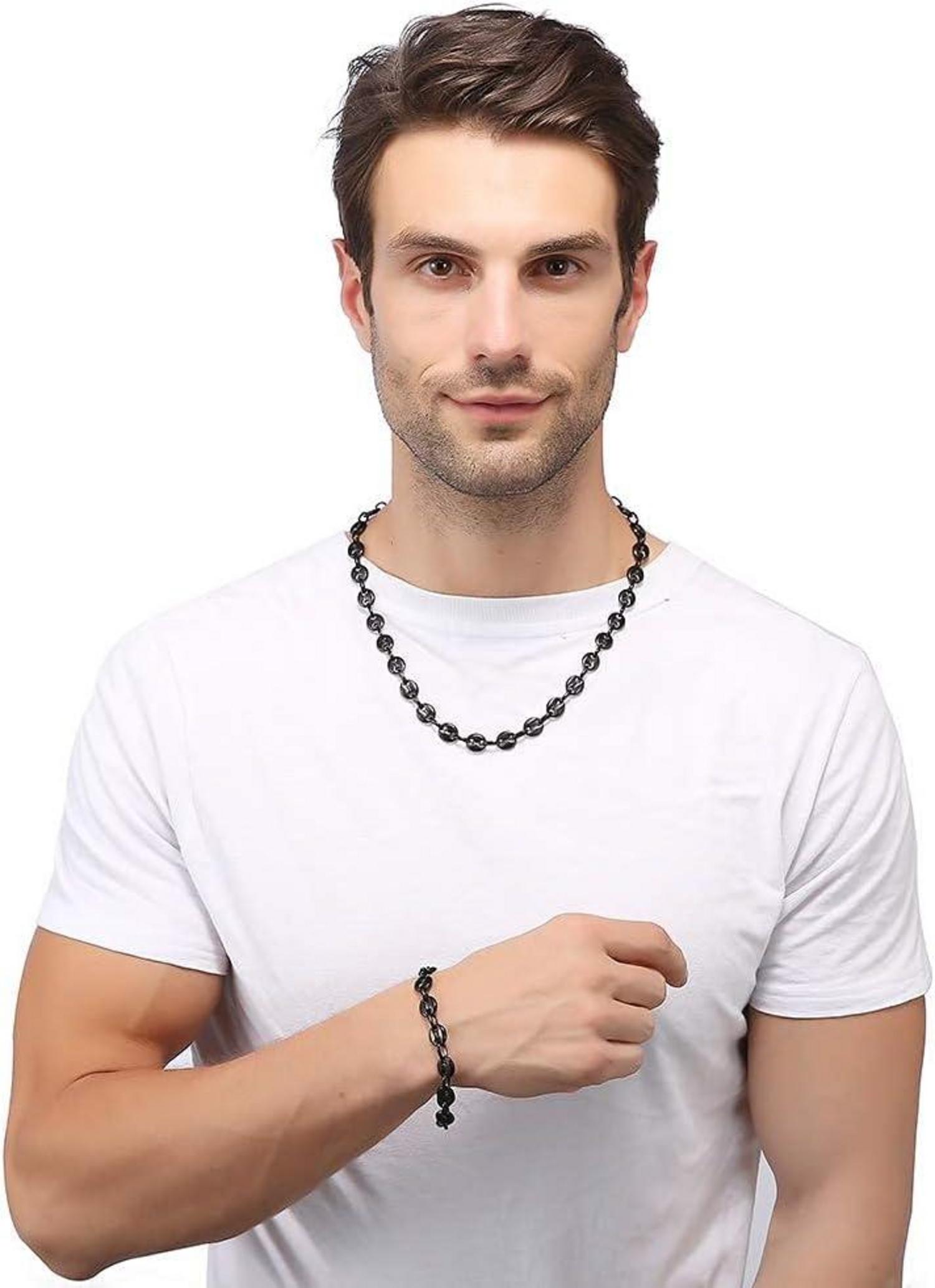 AFSTALR Edelstahl Kaffeebohne Halskette Armband Set