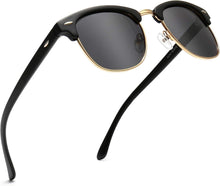 Polarisierte Retro Runde UV-Schutz Sonnenbrille Semi-Rimless