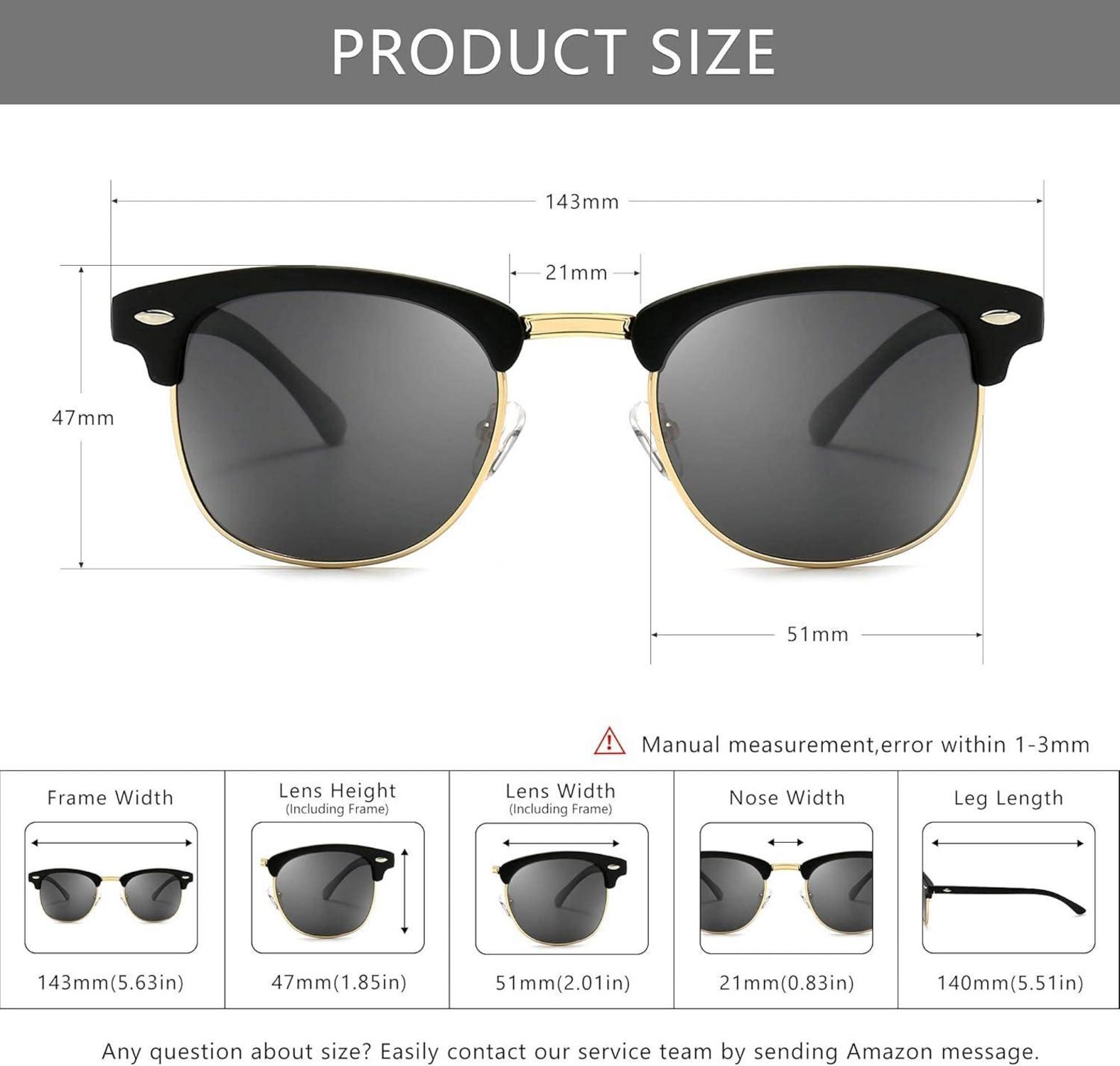 Polarisierte Retro Runde Sonnenbrille Halbrandlos UV-Schutz