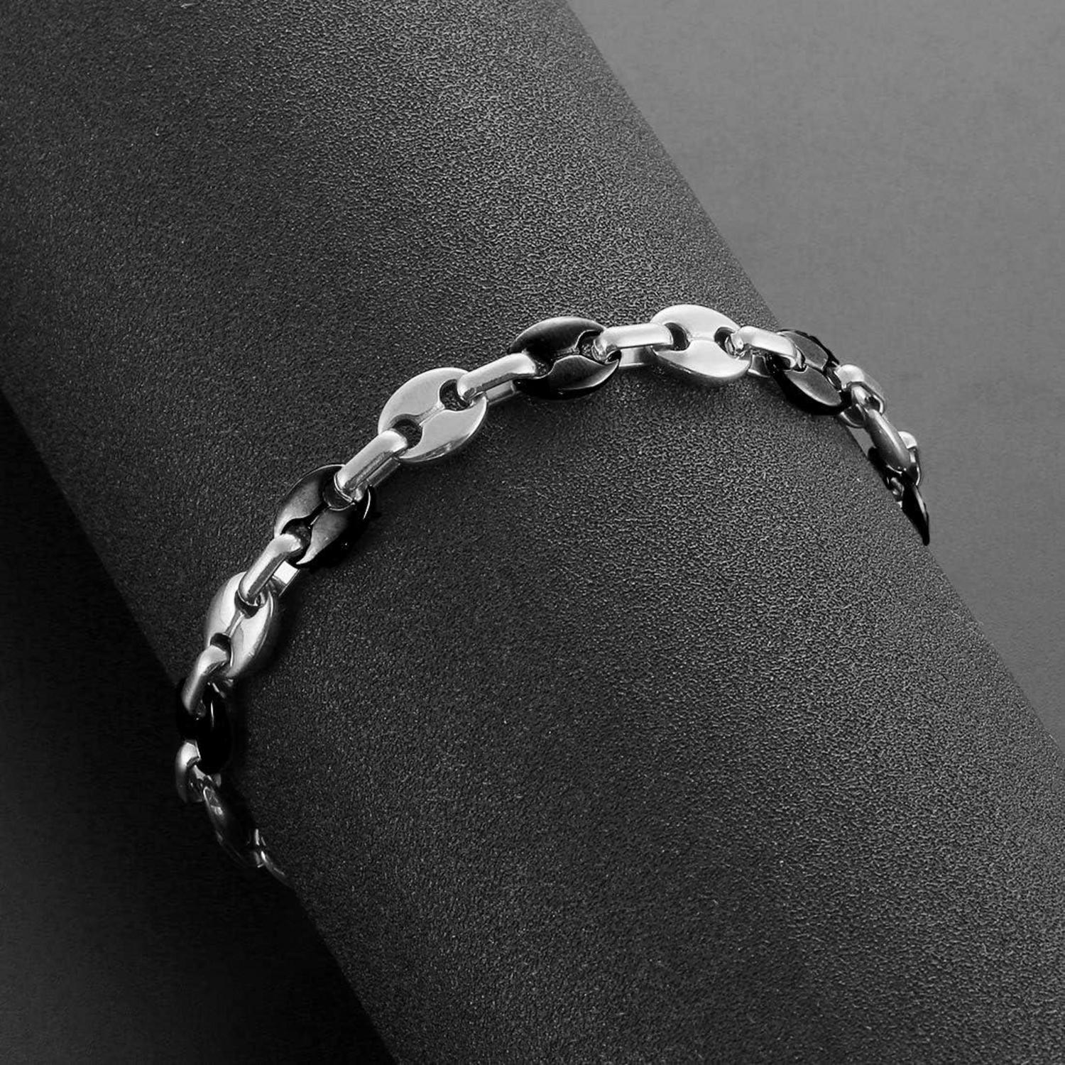 AFSTALR Herren Halskette Edelstahl 6/9/11mm Kaffeebohne Armband Set