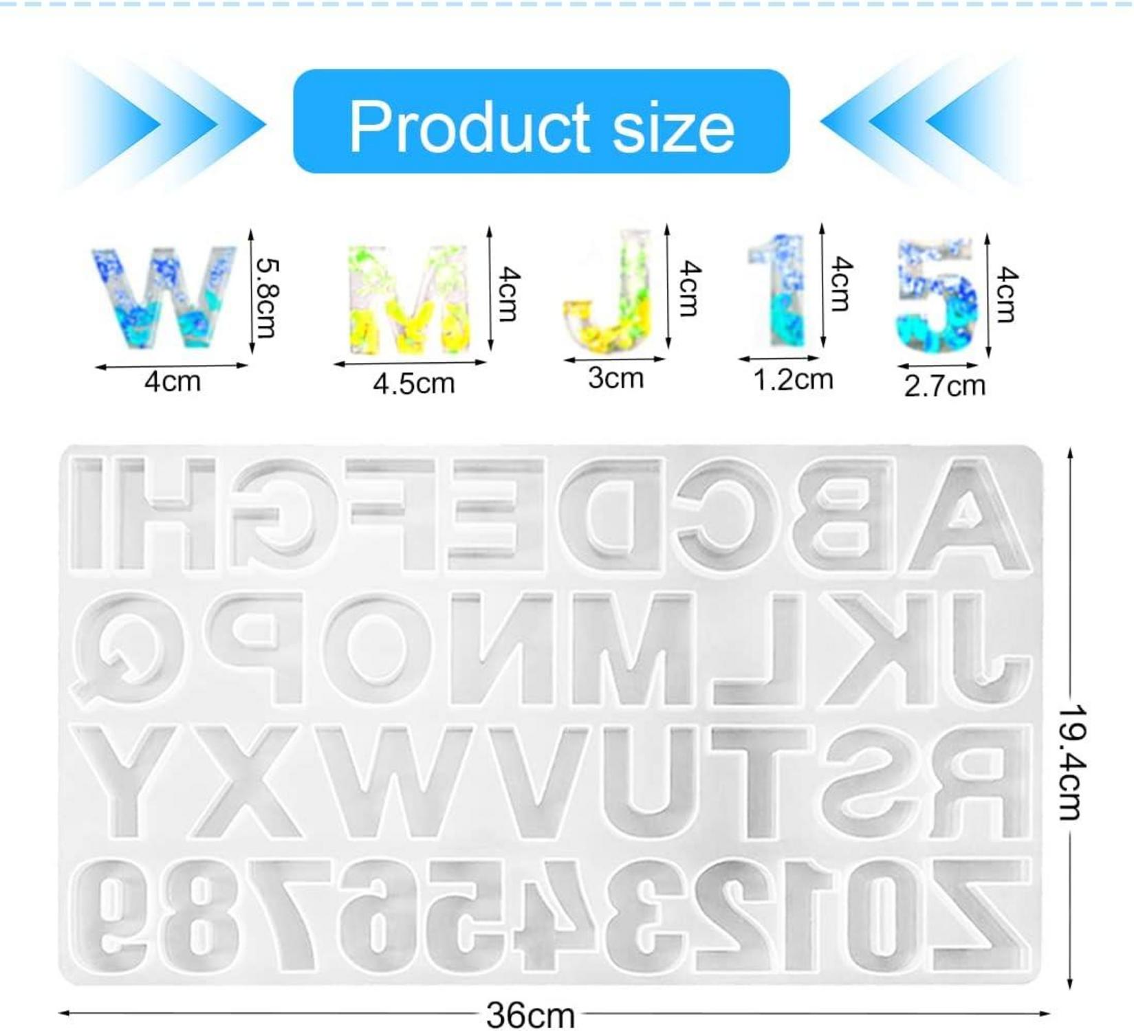 Silikonform Buchstabe Brief UV Resin Mold DIY Schmuck Basteln Harz Zahlen Form