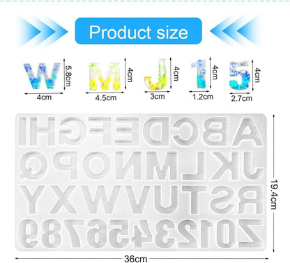 Silikonform Buchstabe Brief UV Resin Mold DIY Schmuck Basteln Harz Zahlen Form
