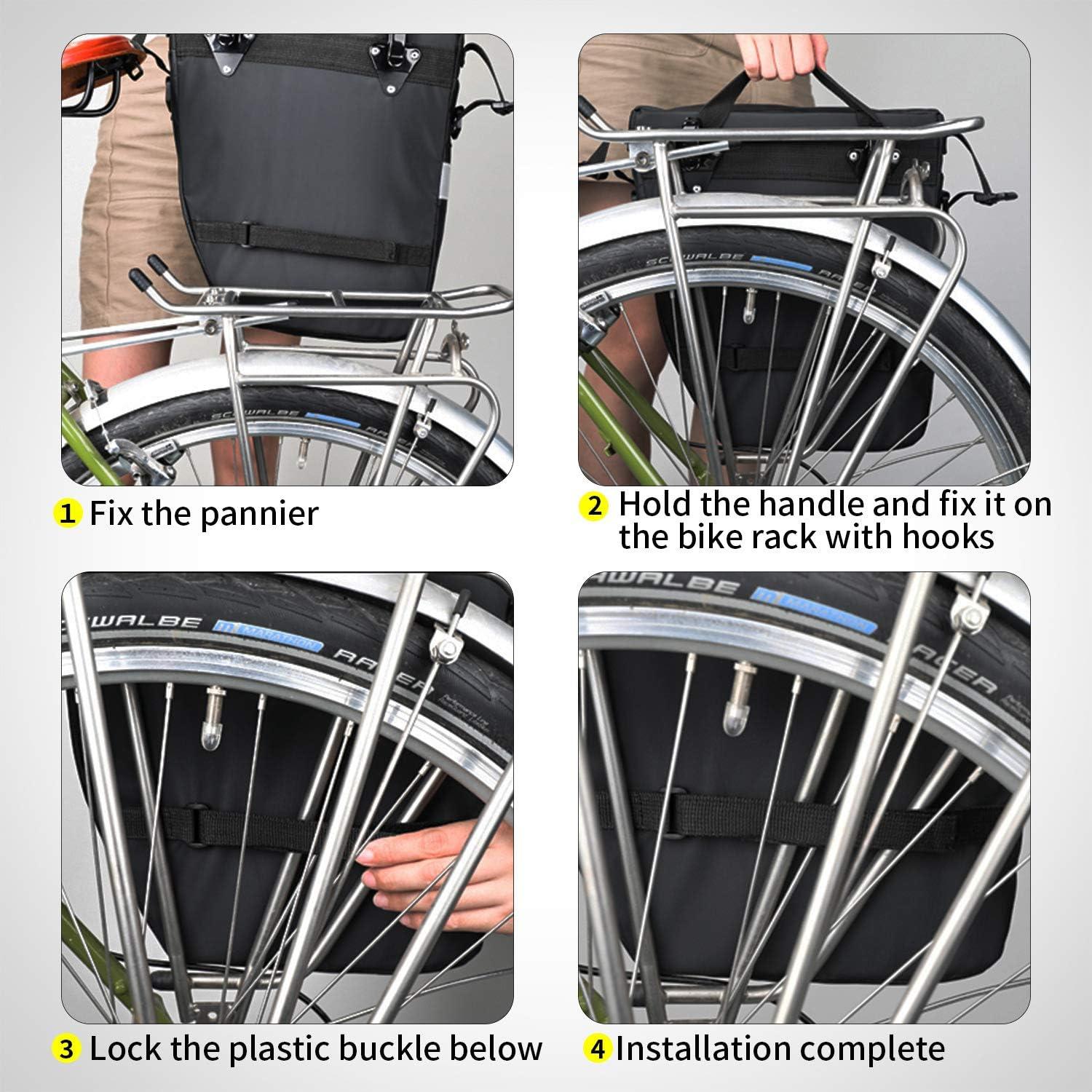 BAIGIO 3-in-1 Fahrradtasche wasserdicht Gepäckträger 75L Radtasche