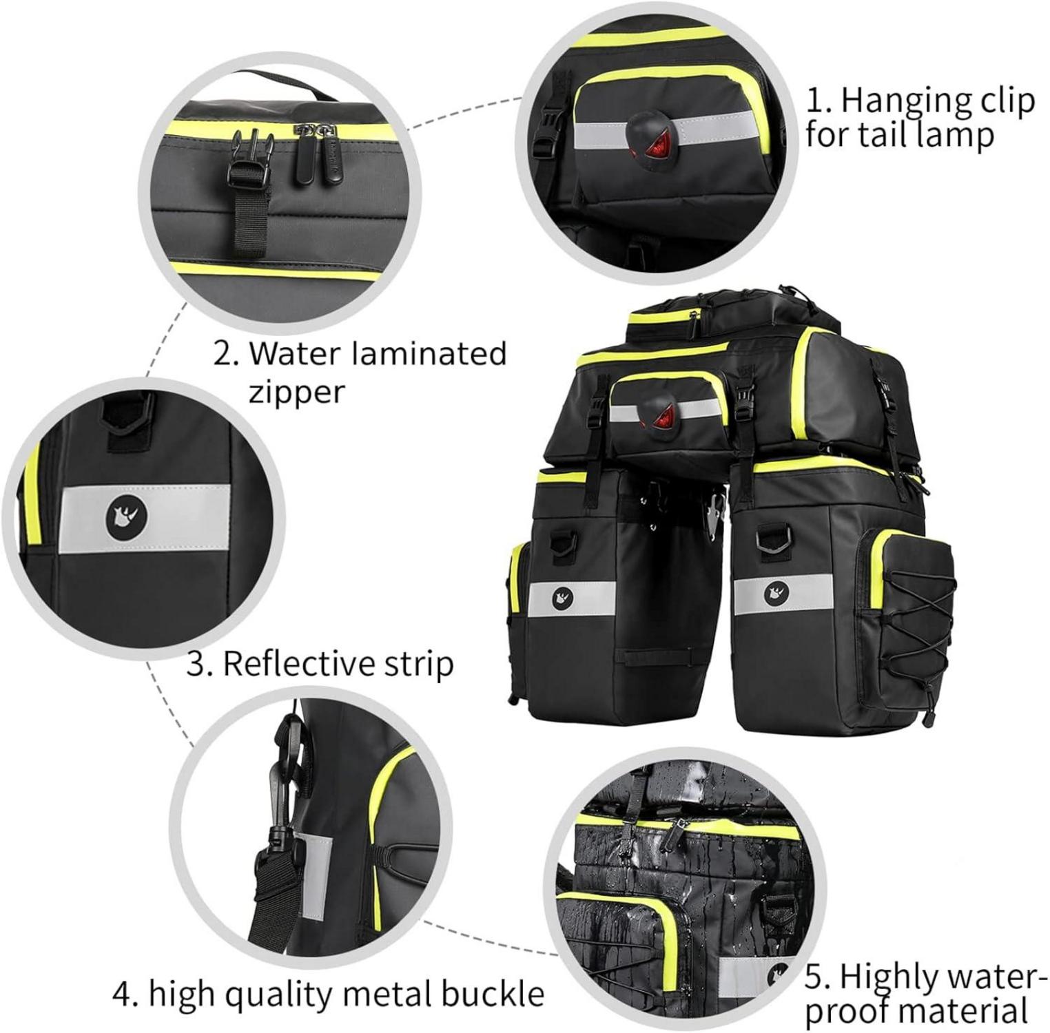 BAIGIO Fahrradtasche 3-in-1 Multifunction wasserdicht 75L Gepäckträgertasche