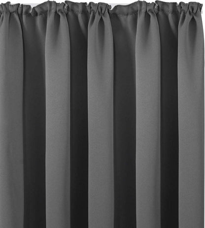 Blickdichte Vorhänge 175x140 cm Thermo Verdunkelung Hellgrau 2er Set