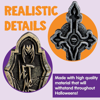 Halloween Grabsteine Schaumstoff RIP Friedhof 5er-Pack 43cm