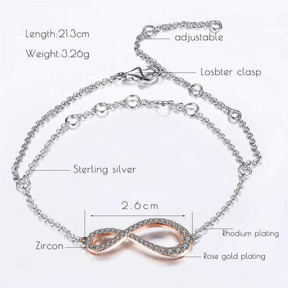 Armband Damen 925 Silber Unendlichkeitszeichen Zirkonia Geschenk