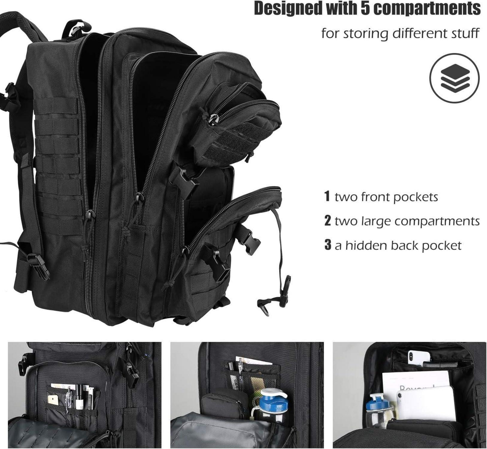 ProCase 42L Militär Taktischer Rucksack Große Kapazität Outdoor Schwarz