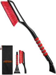 Eiskratzer mit Besen 2 in 1 Schneebesen Auto 68CM Rot