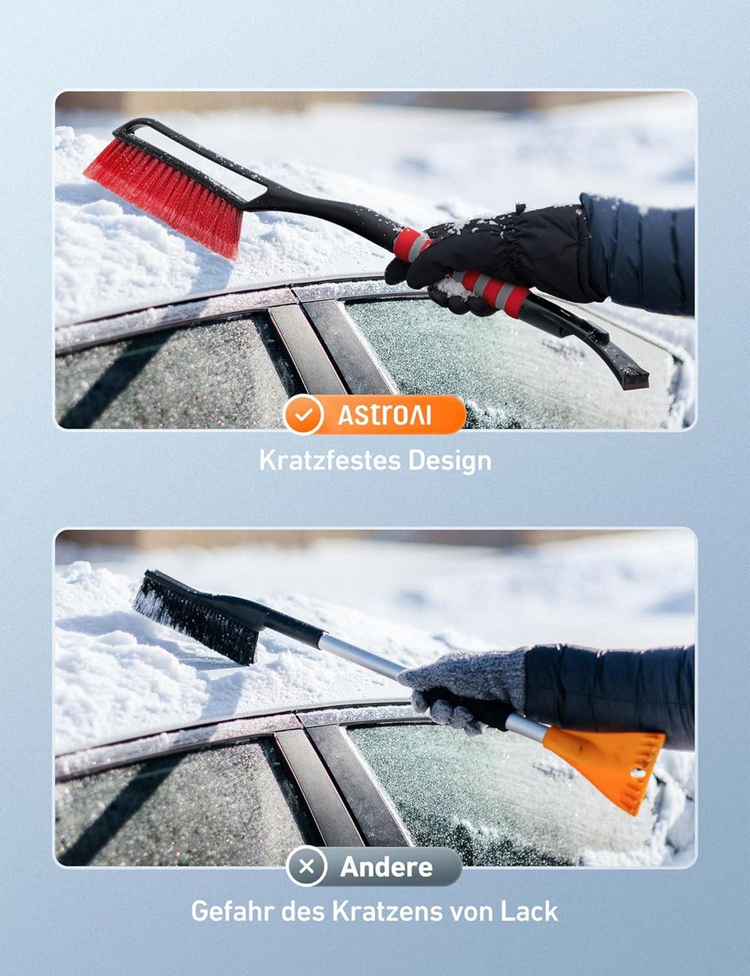 Eiskratzer Auto 2 in 1 Schneebesen Abnehmbarer 68cm lang Ergonomischer