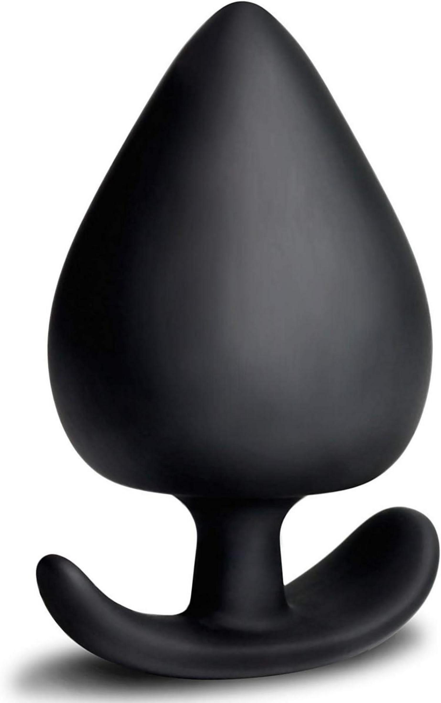 Schwarzer Silikon Analplug mit Stoss-Funktion XXL