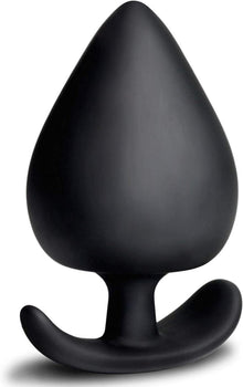 Schwarzer Silikon Analplug mit Stoss-Funktion XXL