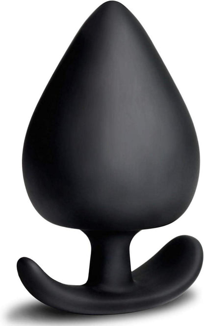 Schwarzer Silikon Analplug mit Stoss-Funktion XXL