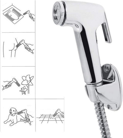Bidet-Sprüh-Set mit Handbrause, Wandhalterung, Edelstahl-Brauseschlauch 120 cm