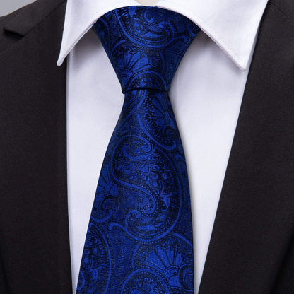 Designer Classic Ties Formal Set Pocket Square Cufflink Plaid Paisley