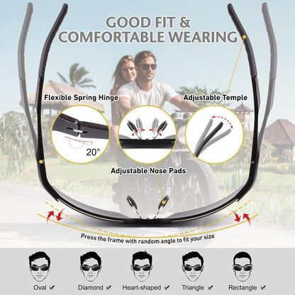 Polarisierte Sport-Sonnenbrille Herren Ultraleichte Al-Mg Rahmen