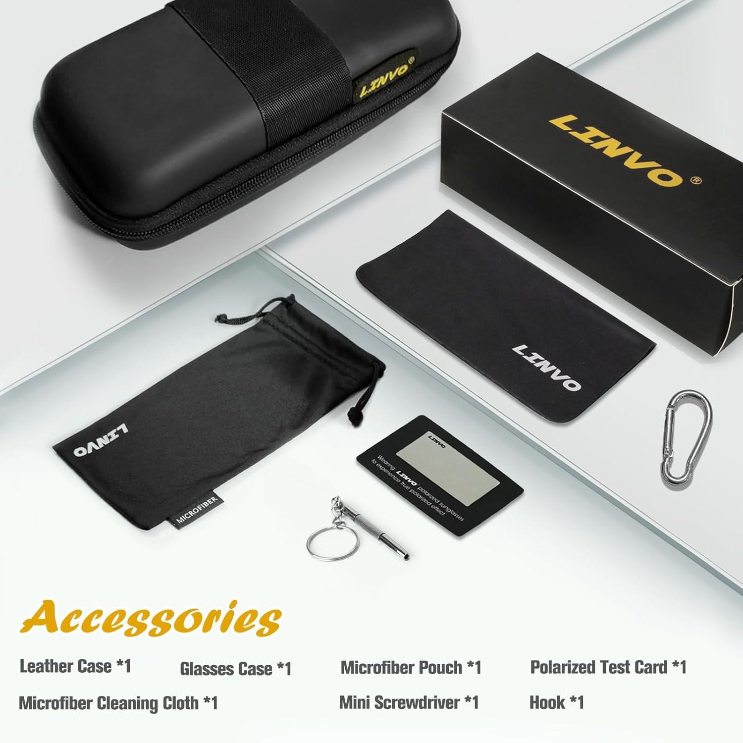 LINVO Polarisierte Sonnenbrille Herren Sport Ultraleicht Al-Mg UV400