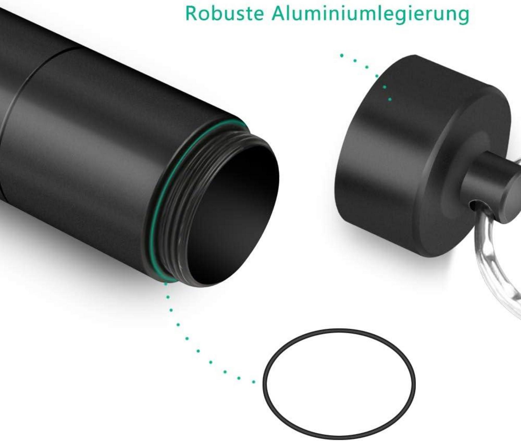 Opret Wasserdichte Pillendose Schlüsselanhänger 2er Pack, Aluminium-Legierung, 3 Fächer