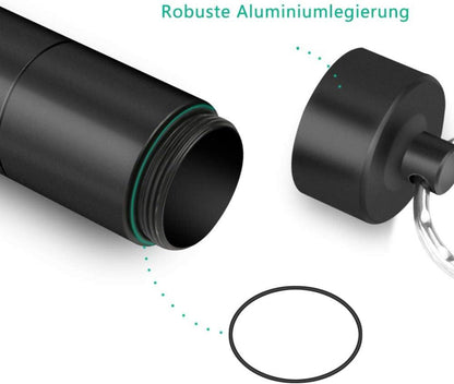 Opret Wasserdichte Pillendose Schlüsselanhänger 2er Pack, Aluminium-Legierung, 3 Fächer