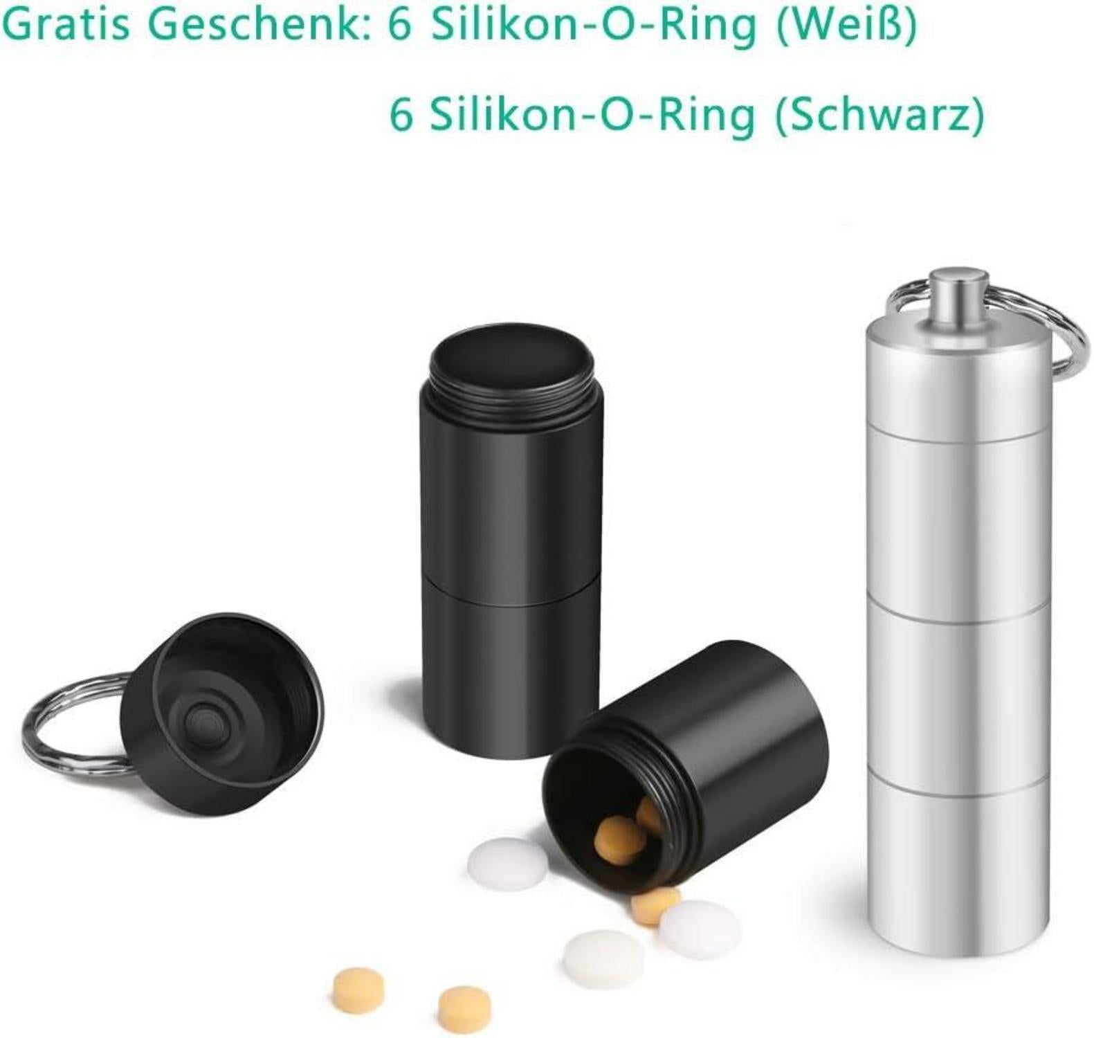 2x Opret Pillendose Schlüsselanhänger Wasserdicht 3 Fächer