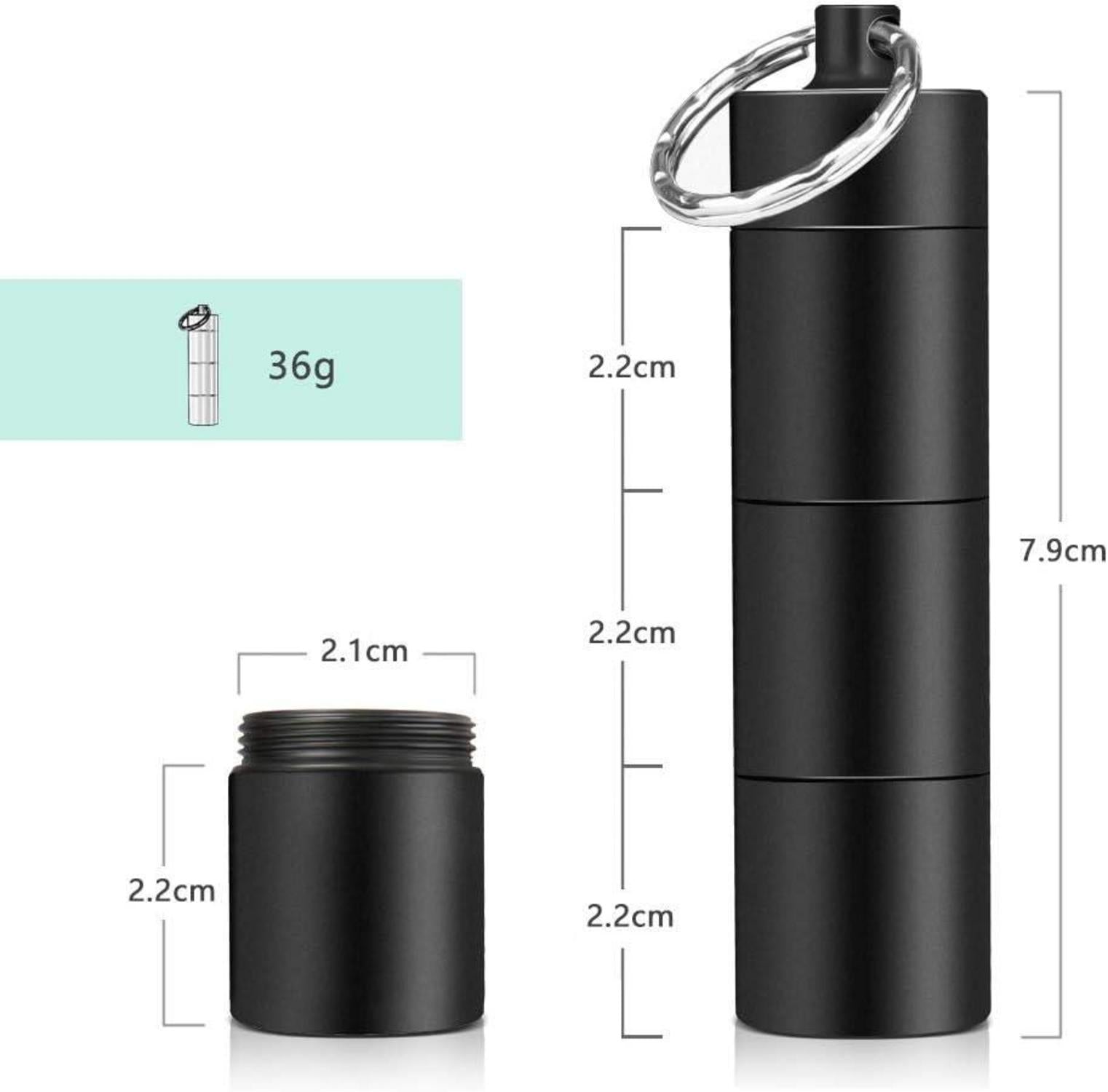 2x Opret Pillendose Schlüsselanhänger Wasserdicht 3 Fächer