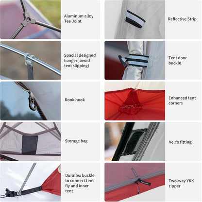 Leichtes Naturehike Cloud up 1 Person Rucksack Zelt für