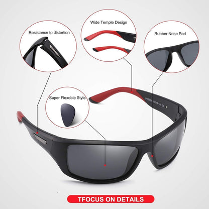 Polarisierte Sportbrille Herren UV400 TR90 Rahmen Schutz