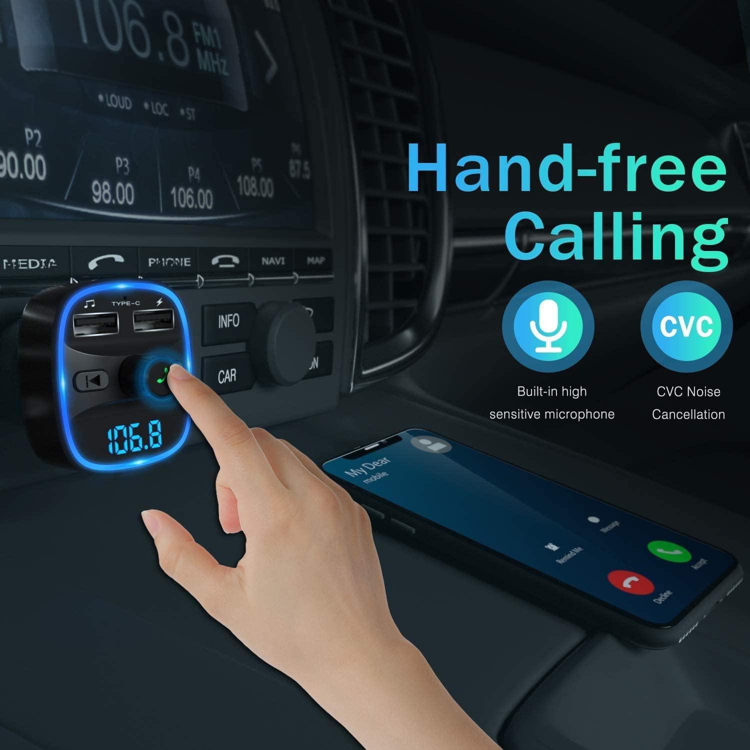 Bluetooth FM Transmitter Auto Freisprecheinrichtung USB Ports SD-Karte Adapter