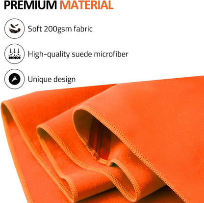Eono Mikrofaser Handtuch Orange 60x30cm Schnelltrocknend Ultra Leicht