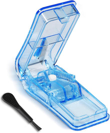 Tablettenteiler für Große und Kleine Tabletten Vitamin Schneiden Blau