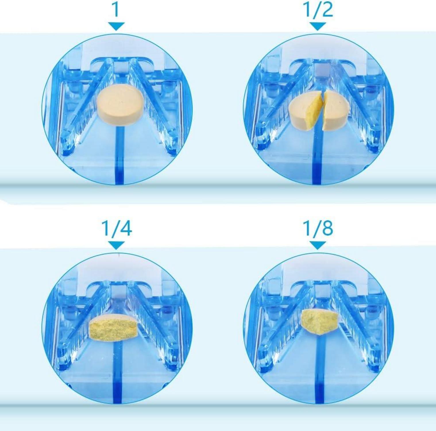 Tablettenteiler für Große Kleine Tabletten Vitamin Medizin Blau