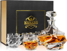 Whisky Karaffe Set Kristallglas 750 ml mit 4 Gläsern 5-teilig
