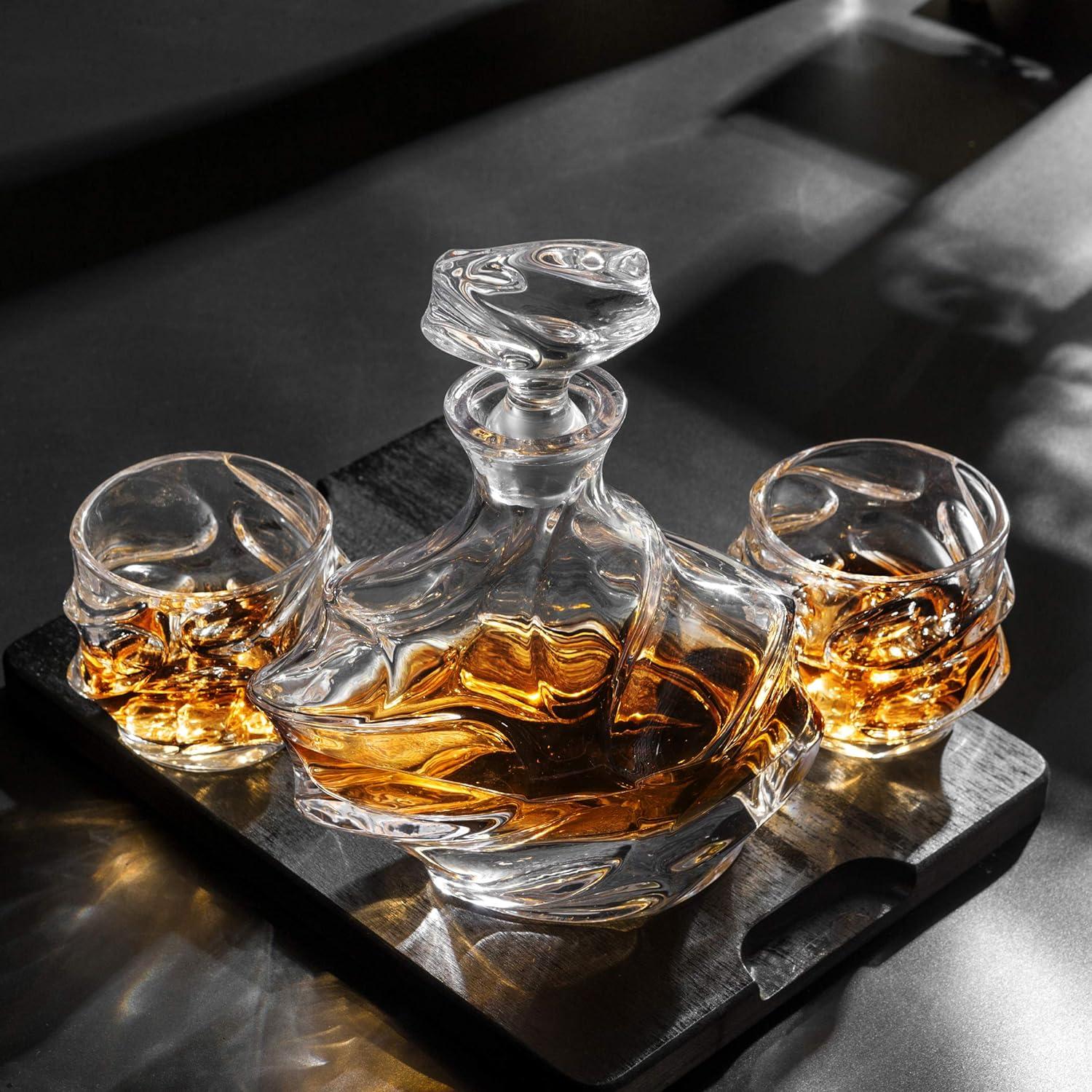 Whisky Karaffe Gläser Set 750ml Dekanter 4x320ml Kristallglas Geschenk