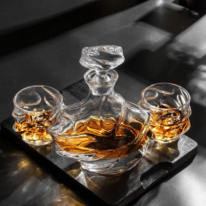 Whisky Karaffe Gläser Set 750ml Dekanter 4x320ml Kristallglas Geschenk