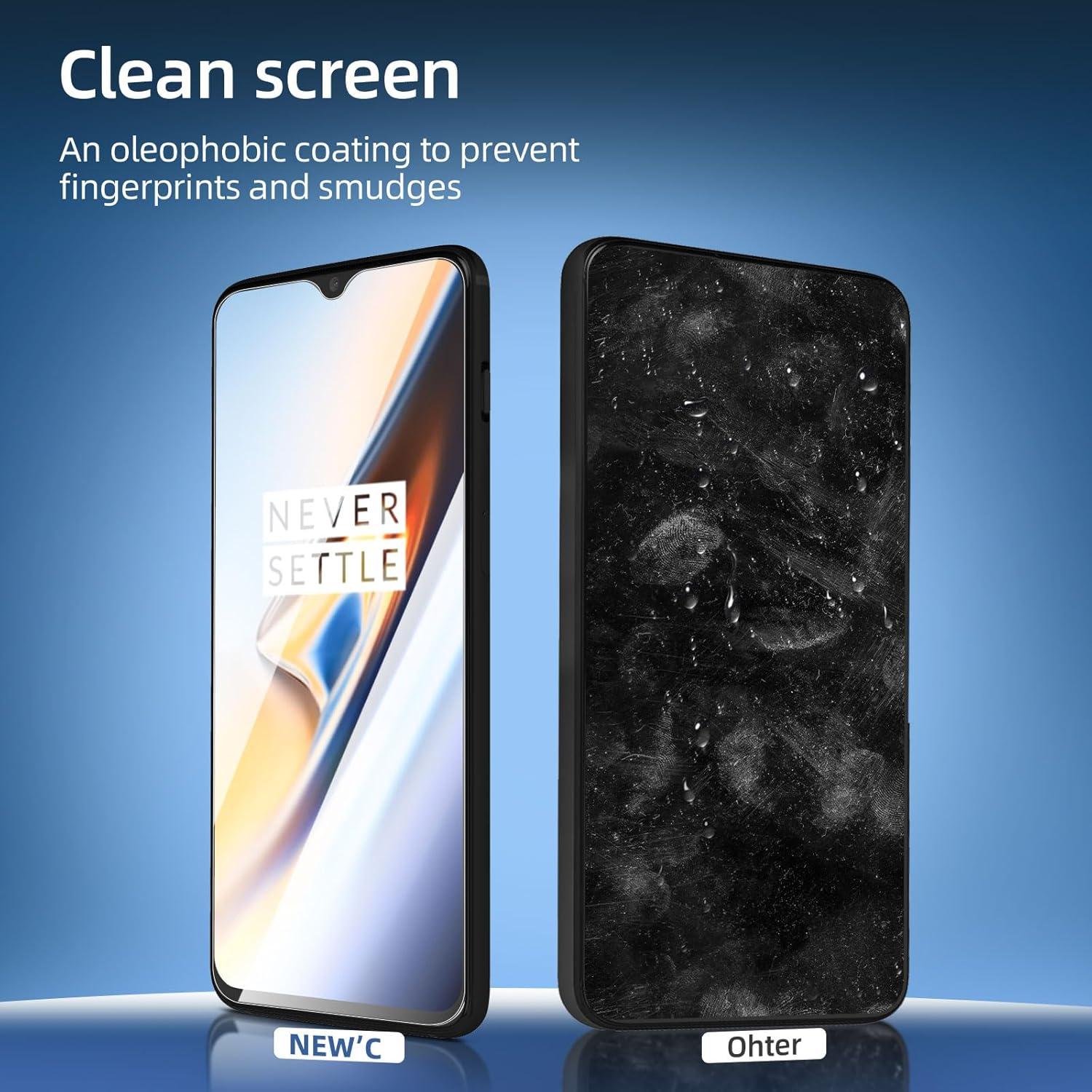 2er Set Schutzglas One Plus 6T/7 9H HD Displayschutzfolie 0.33mm Klar