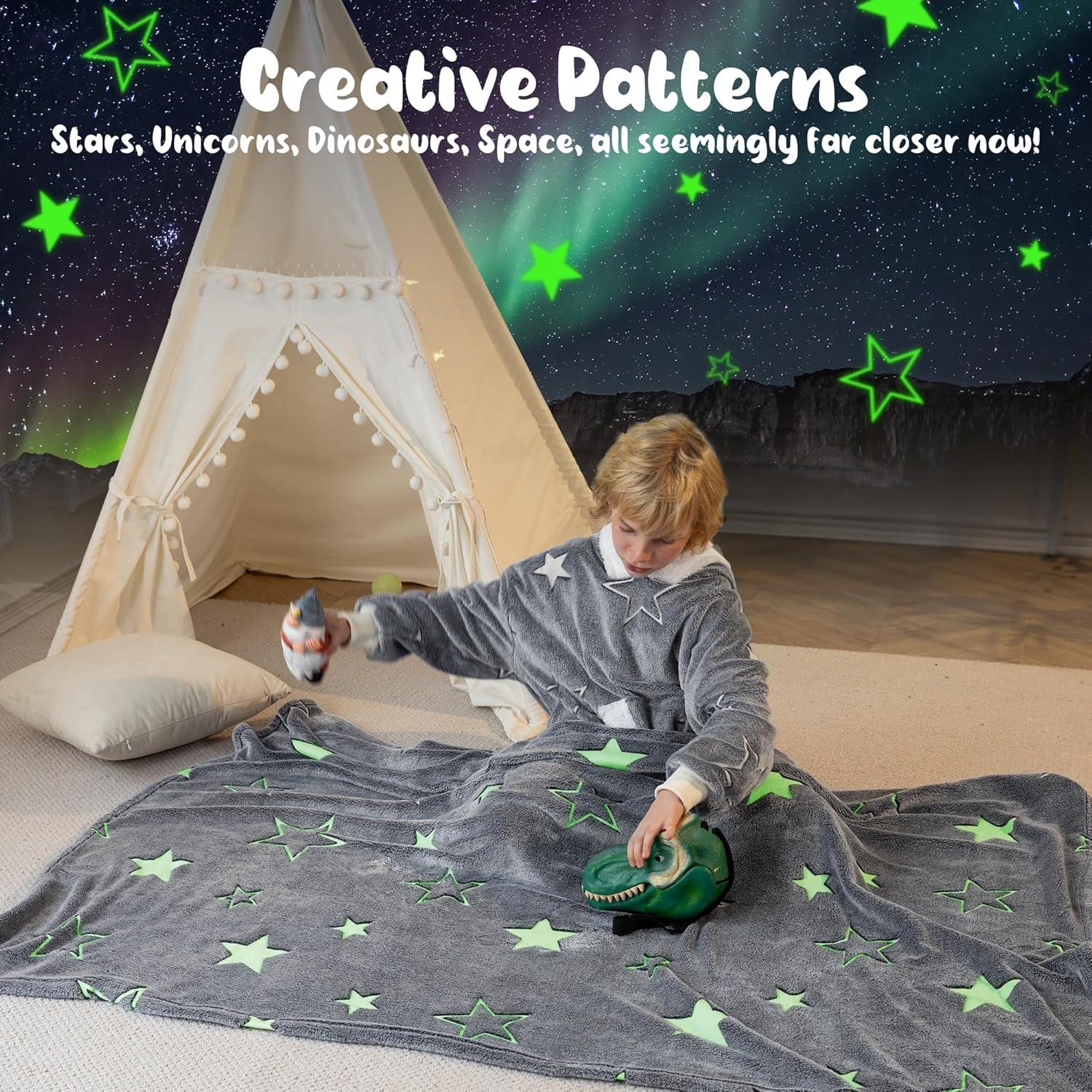 Winthome Kuscheldecke Kinder 130x170cm Glow In The DarkхраненнялощинаamiliarOrteKidsStarry