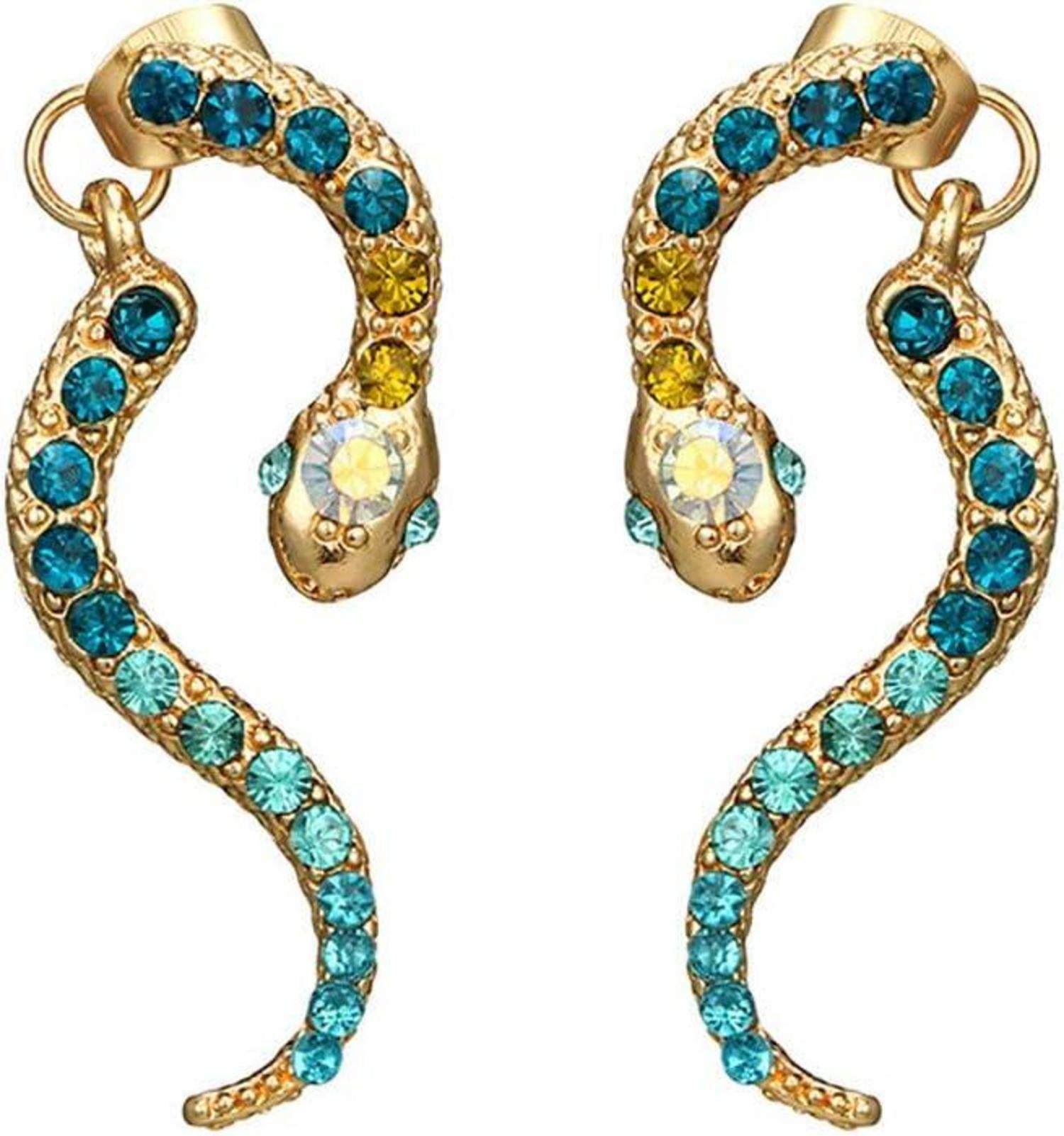 925 Silber Gold Set Creolen Diamant Tierlegierung Ohrringe