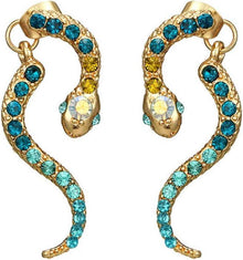 925 Silber Gold Set Creolen Diamant Tierlegierung Ohrringe