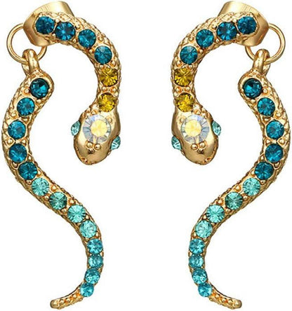 925 Silber Gold Set Creolen Diamant Tierlegierung Ohrringe