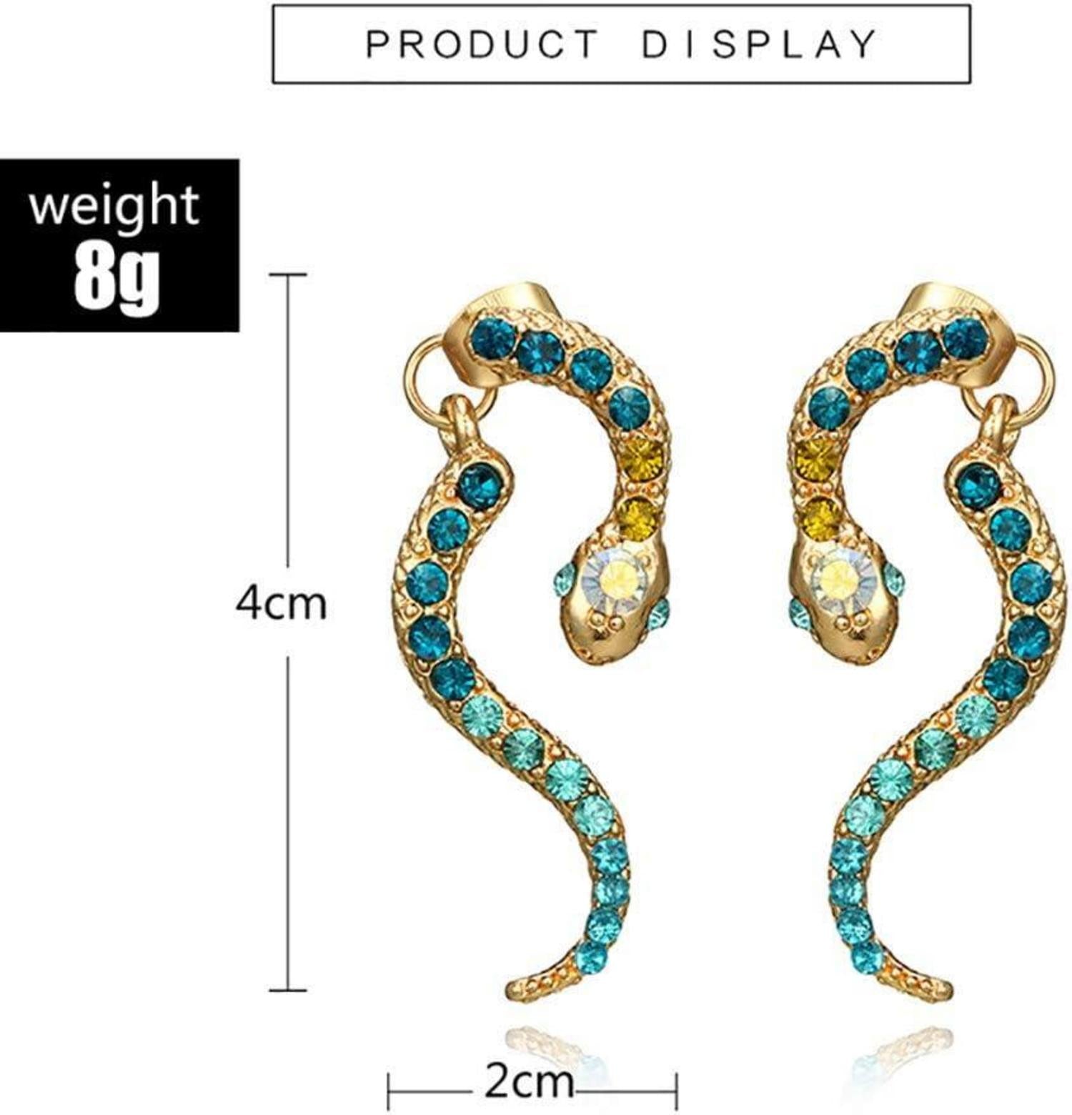 925 Silber Gold Set Creolen Diamant Tierlegierung Ohrringe