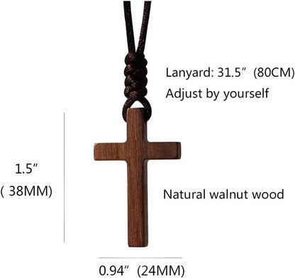 Walnussholz Kreuz Anhänger Halskette Naturholz Texture Halskette
