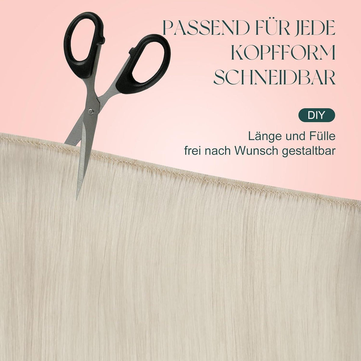 Echthaar Tressen Eisblond 45cm zum Einnähen