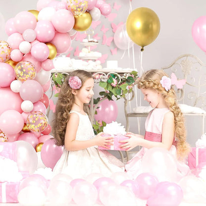 Luftballon Girlande Rosa Gold Babyparty Deko 128 stück