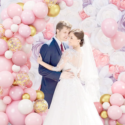 Luftballon Girlande Rosa Gold Babyparty Deko 128 stück