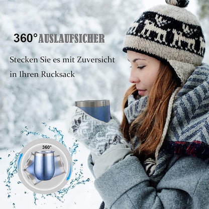 Edelstahl Weinbecher 2 Stück 12OZ - Vakuumisoliert