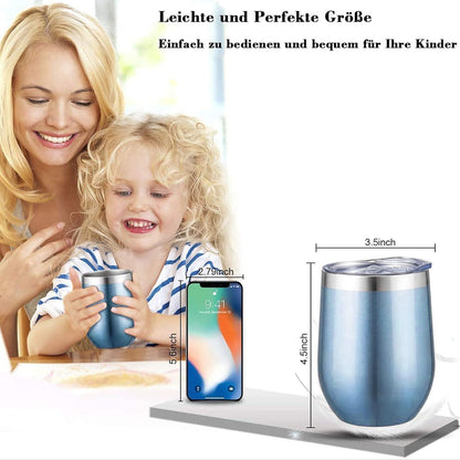 Edelstahl Weinbecher 2 Stück 12OZ - Vakuumisoliert