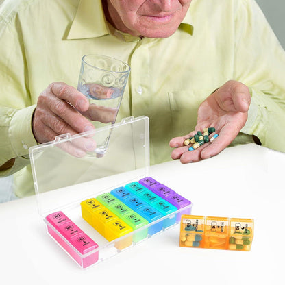 Tablettenbox 7 Tage Pillendose 3 Fächer Medikamentenbox Vitamine Fischöl