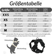 Katzengeschirr mit Leine Schwarz Softgeschirr verstellbar